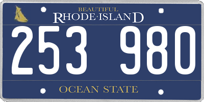 RI license plate 253980