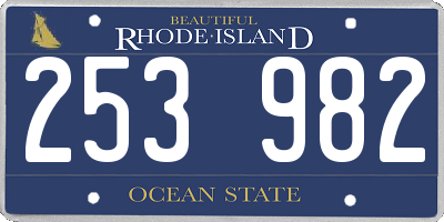 RI license plate 253982