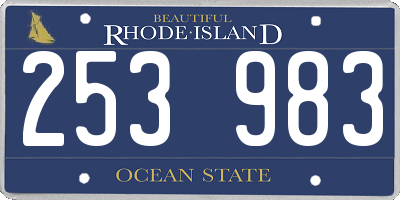 RI license plate 253983