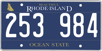 RI license plate 253984