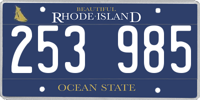 RI license plate 253985