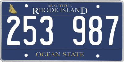 RI license plate 253987