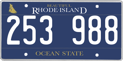 RI license plate 253988