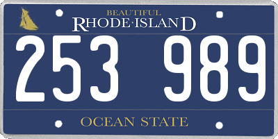 RI license plate 253989