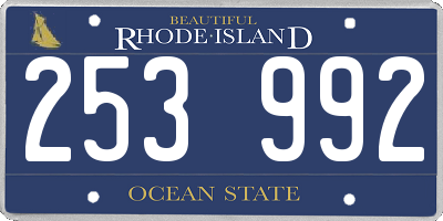 RI license plate 253992