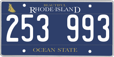 RI license plate 253993