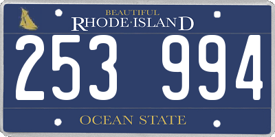 RI license plate 253994