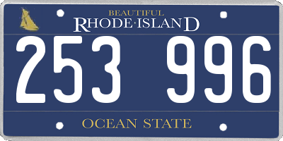 RI license plate 253996