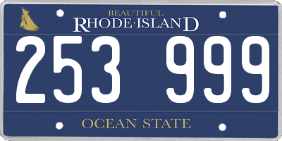 RI license plate 253999