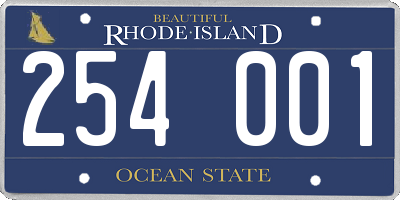 RI license plate 254001