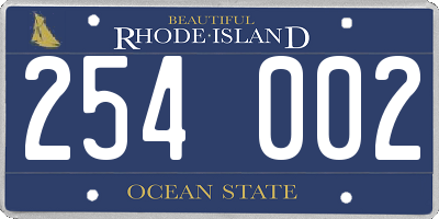 RI license plate 254002