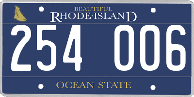 RI license plate 254006
