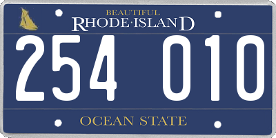 RI license plate 254010