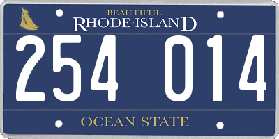 RI license plate 254014