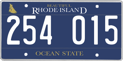 RI license plate 254015