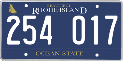 RI license plate 254017