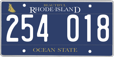 RI license plate 254018
