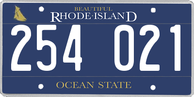 RI license plate 254021
