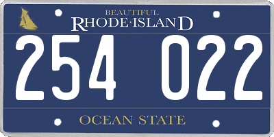 RI license plate 254022