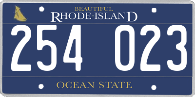 RI license plate 254023