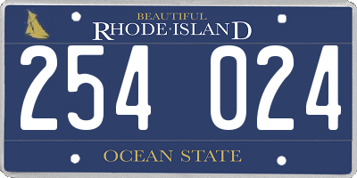 RI license plate 254024