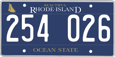 RI license plate 254026
