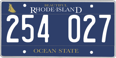 RI license plate 254027