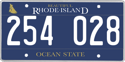 RI license plate 254028