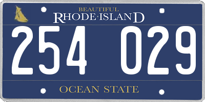 RI license plate 254029