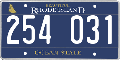 RI license plate 254031