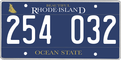RI license plate 254032