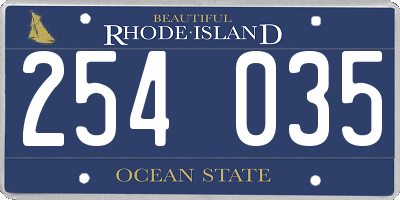 RI license plate 254035