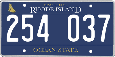 RI license plate 254037