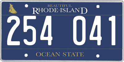 RI license plate 254041