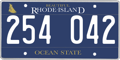 RI license plate 254042