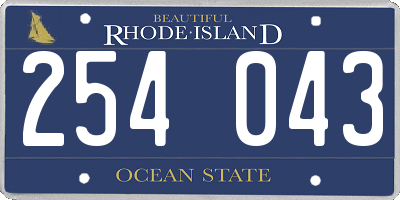 RI license plate 254043