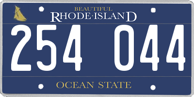 RI license plate 254044