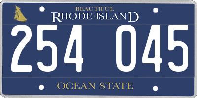 RI license plate 254045