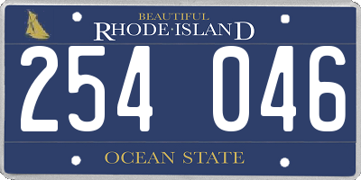 RI license plate 254046