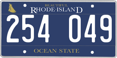 RI license plate 254049