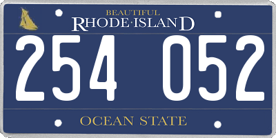 RI license plate 254052