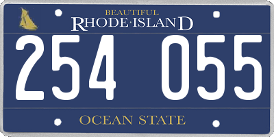 RI license plate 254055