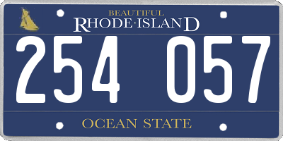 RI license plate 254057