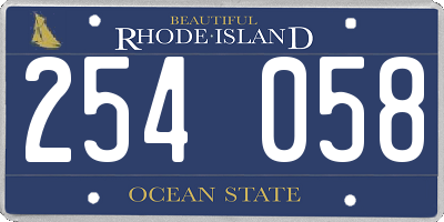 RI license plate 254058