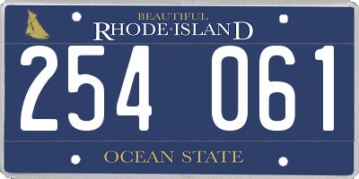 RI license plate 254061