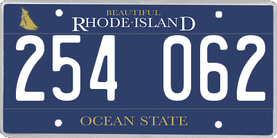 RI license plate 254062