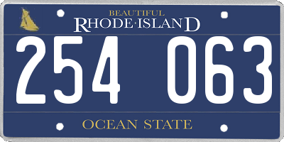RI license plate 254063