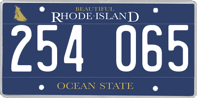RI license plate 254065