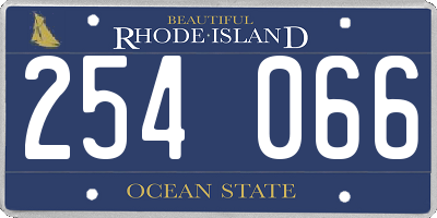 RI license plate 254066