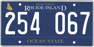 RI license plate 254067